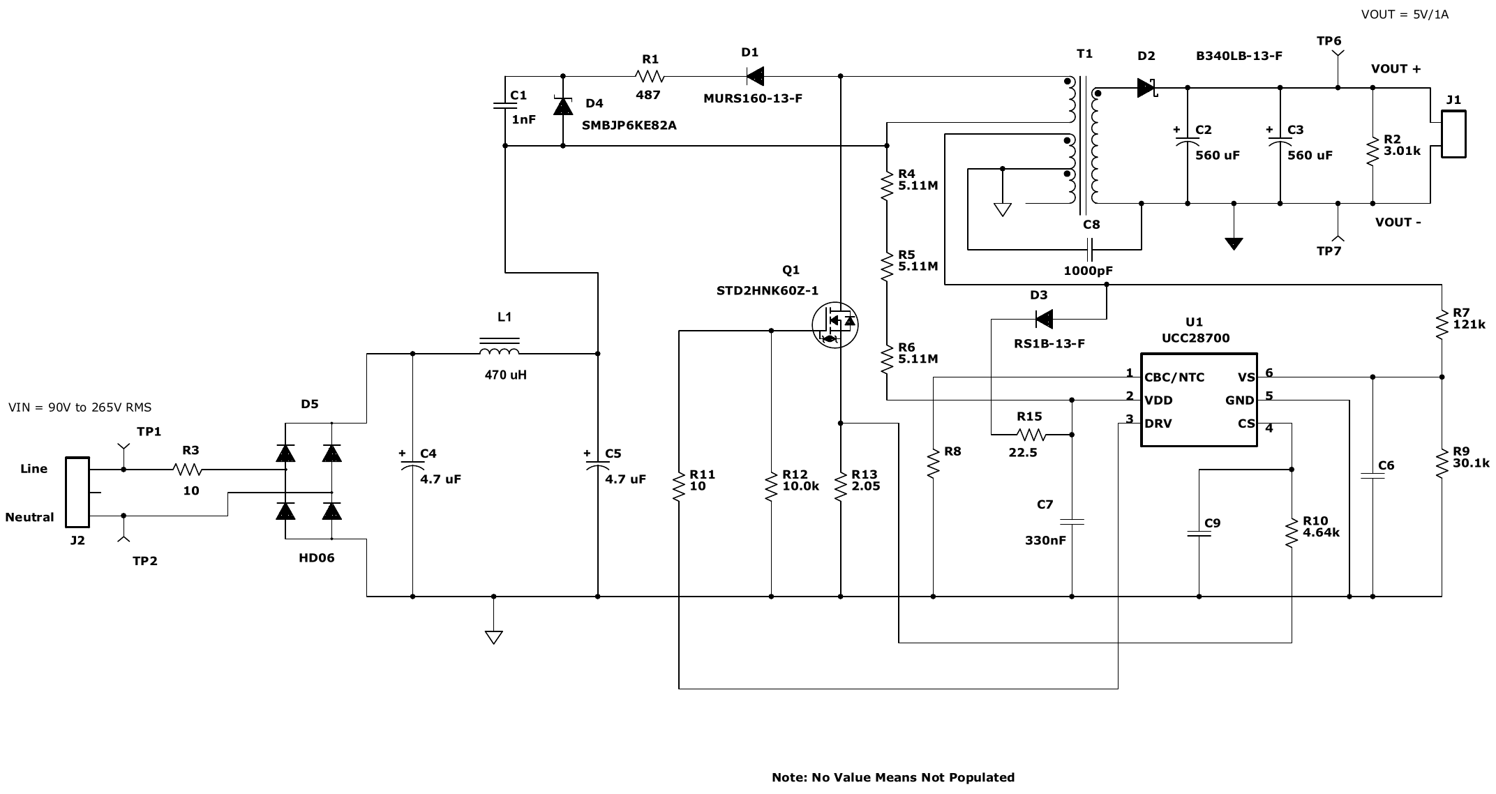 UCC28700EVM-068 原理图（TI SLUU968 图 2，翻拍自手册）