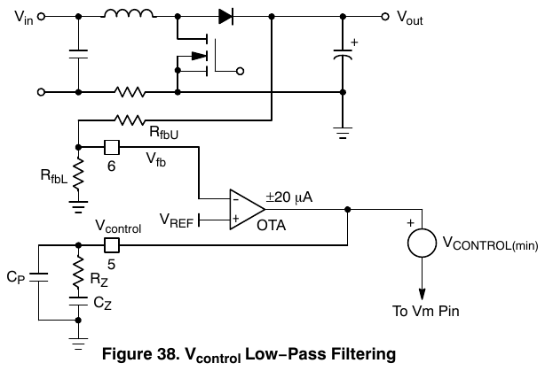图 38 V_control 低通滤波（翻拍自手册）